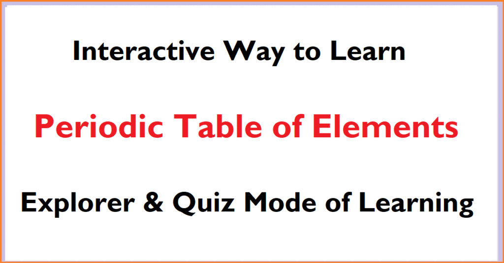 Periodic Table of Elements Interactive Learning